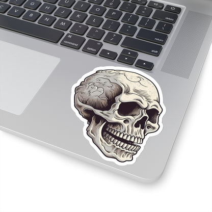 Light Tan Cracked Texture Skull Sticker