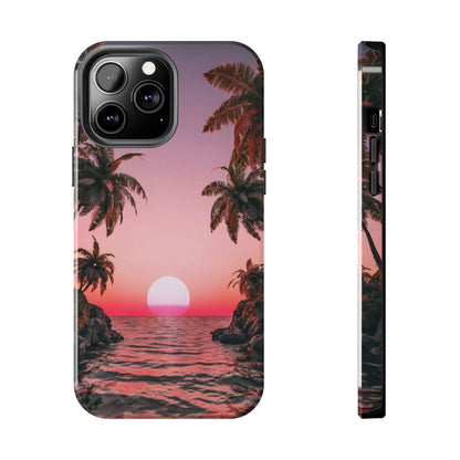 Golden Horizon Palm Sunset Tough Phone Case