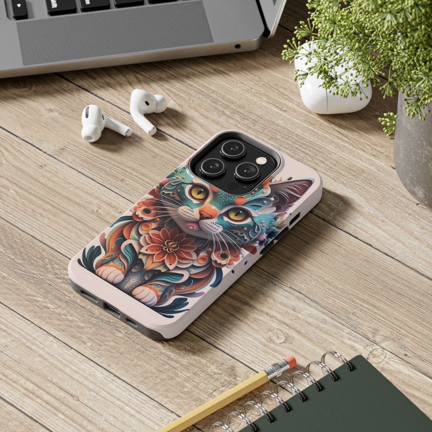 Floral Feline Armor Case