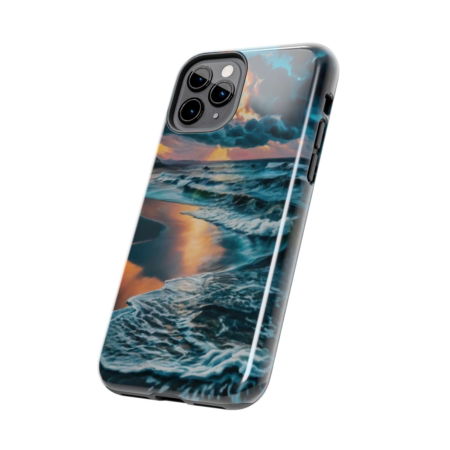 Coastal Sunset Waves Tough Phone Case