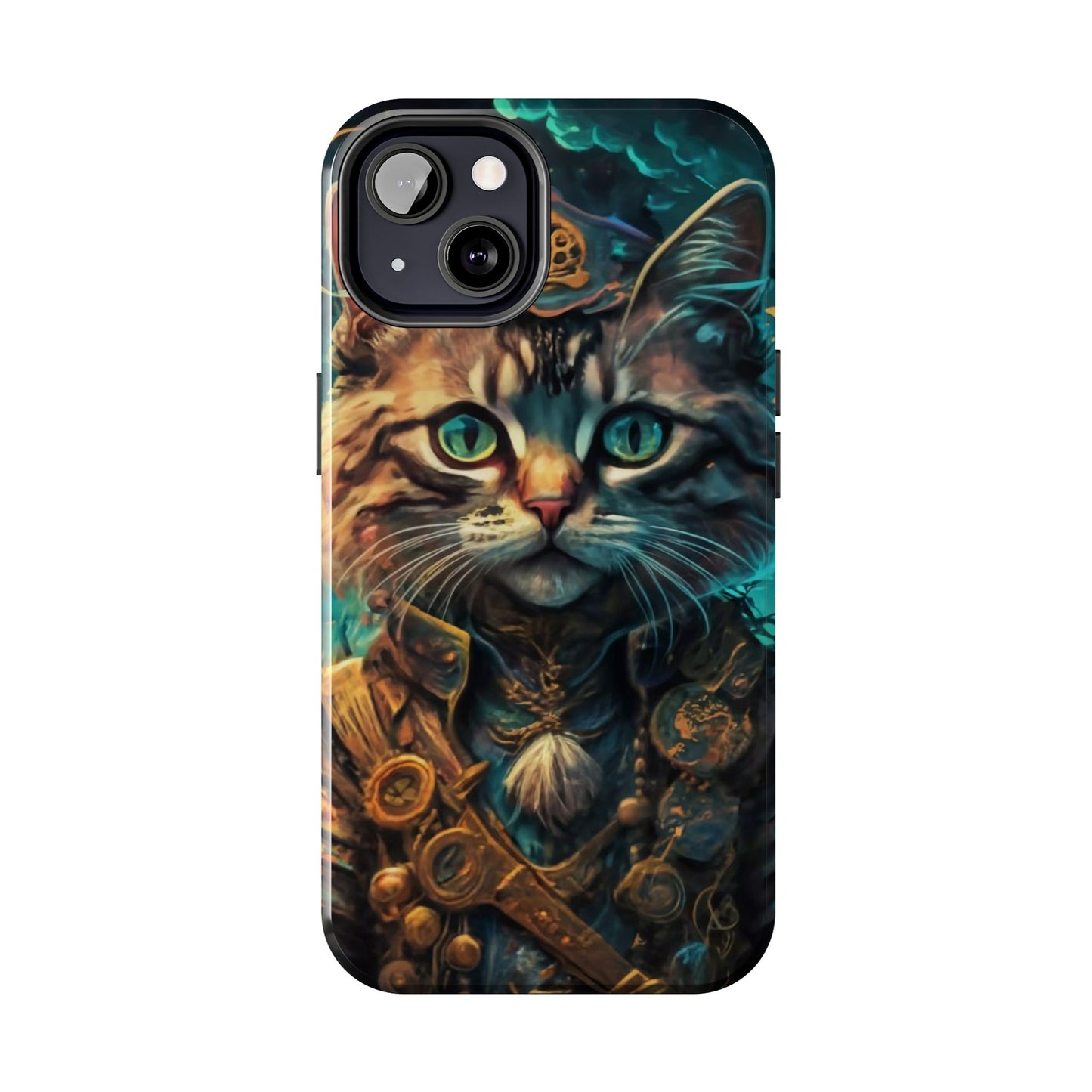 Cartoon Cat Pirate Starry Night Tough Phone Case