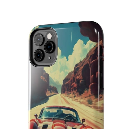 Desert Drive Red Sports Car Tough Phone Case