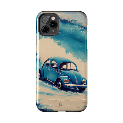 Wave Chasing Painted Blue VDub Beetle - Tough Phone Case