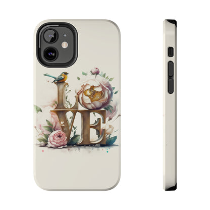 Lovebird and Bloom Watercolor Tough Phone Case