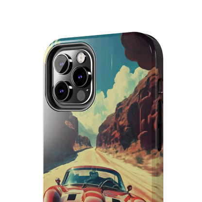 Desert Drive Red Sports Car Tough Phone Case