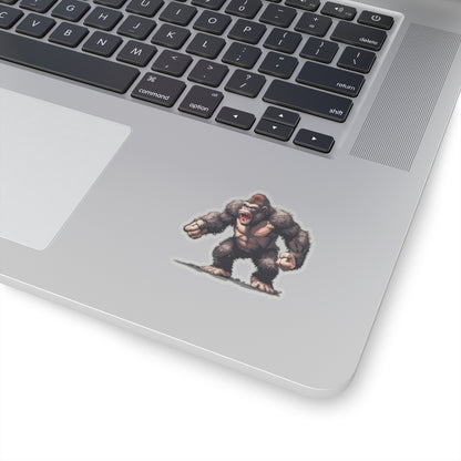 Pixelated Angry Giant Ape Arms Spread Vinyl Sticker