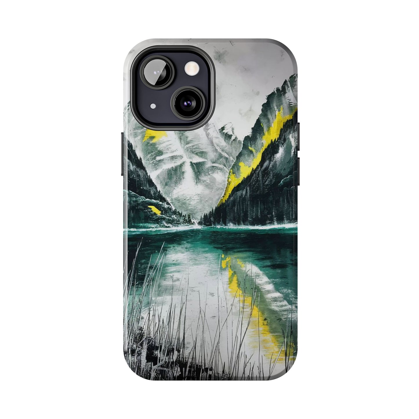 Serene Valley Charcoal Landscape Tough Phone Case