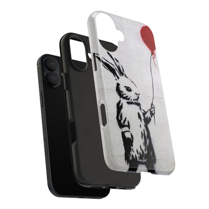 Banksy-Inspired Rabbit Balloon Escape Tough Phone Case