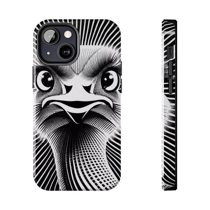 Mystical Stare Monochrome Ostrich Tough Phone Case