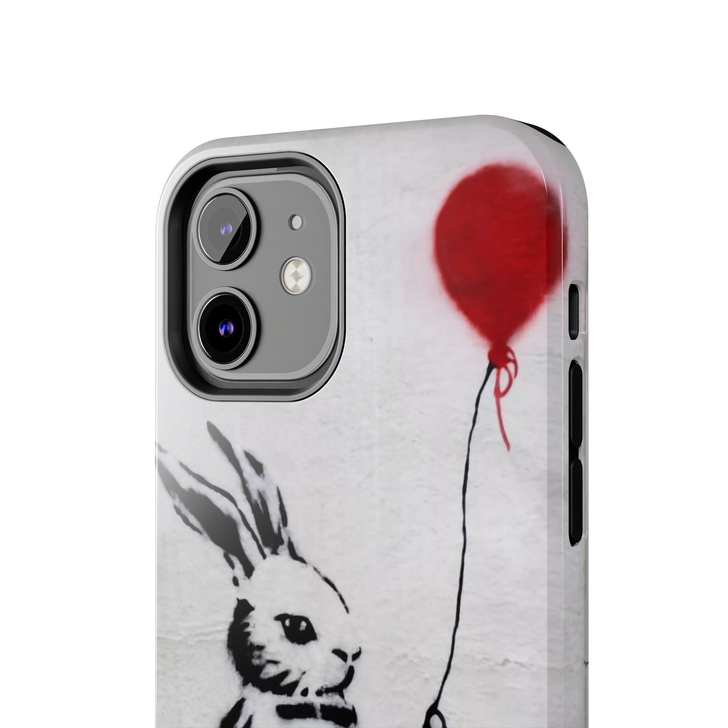 Banksy-Inspired Rabbit Balloon Escape Tough Phone Case