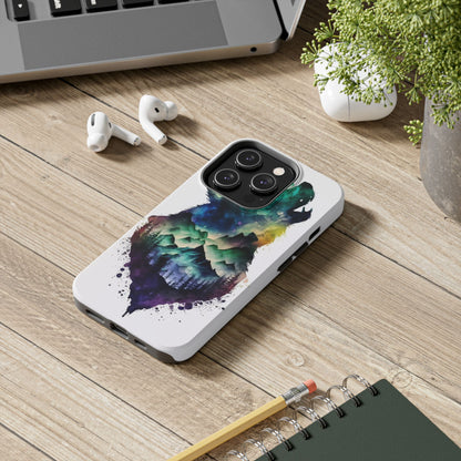 Moonlit Howling Wolf Double Exposure Tough Phone Case