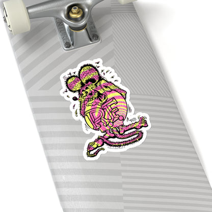 Metallic Swirl Rat Fink Sticker: Psychedelic Fusion