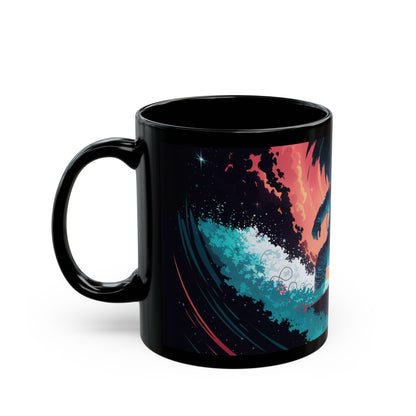 Zero-Gravity Surfing Astronaut Mug – Cosmic Adventure