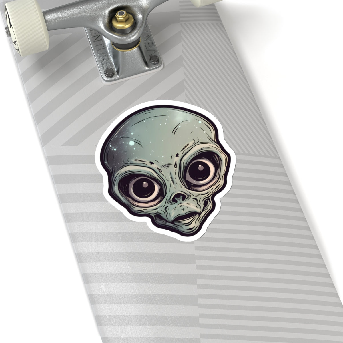 Mystic Gray Alien Head Vinyl Sticker