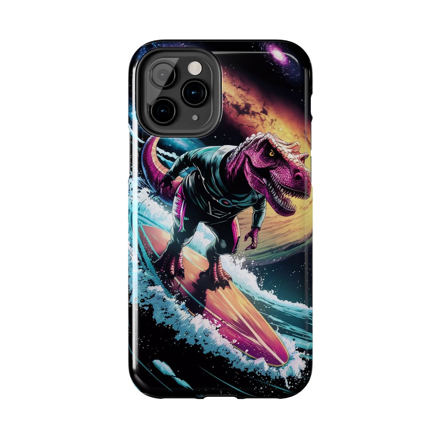 Cosmic T-Rex Surfer Tough Phone Case