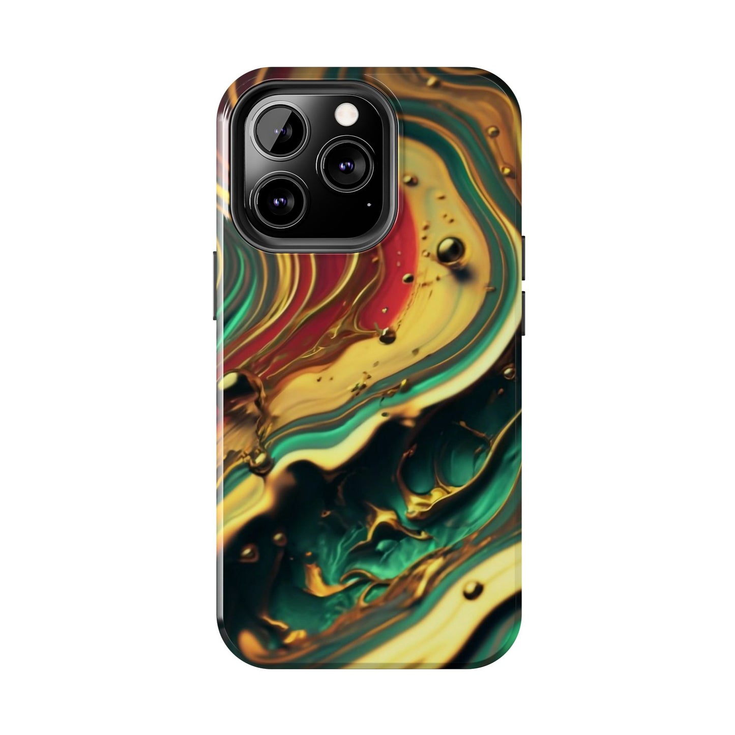 Golden Fluid Waves Defender Case