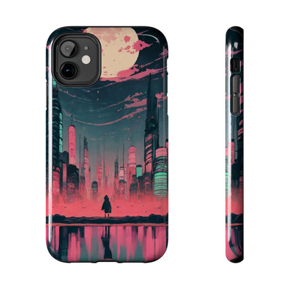 Moonlit Cityscape Night View Tough Phone Case