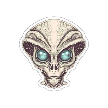 Tan Alien Head Vinyl Sticker