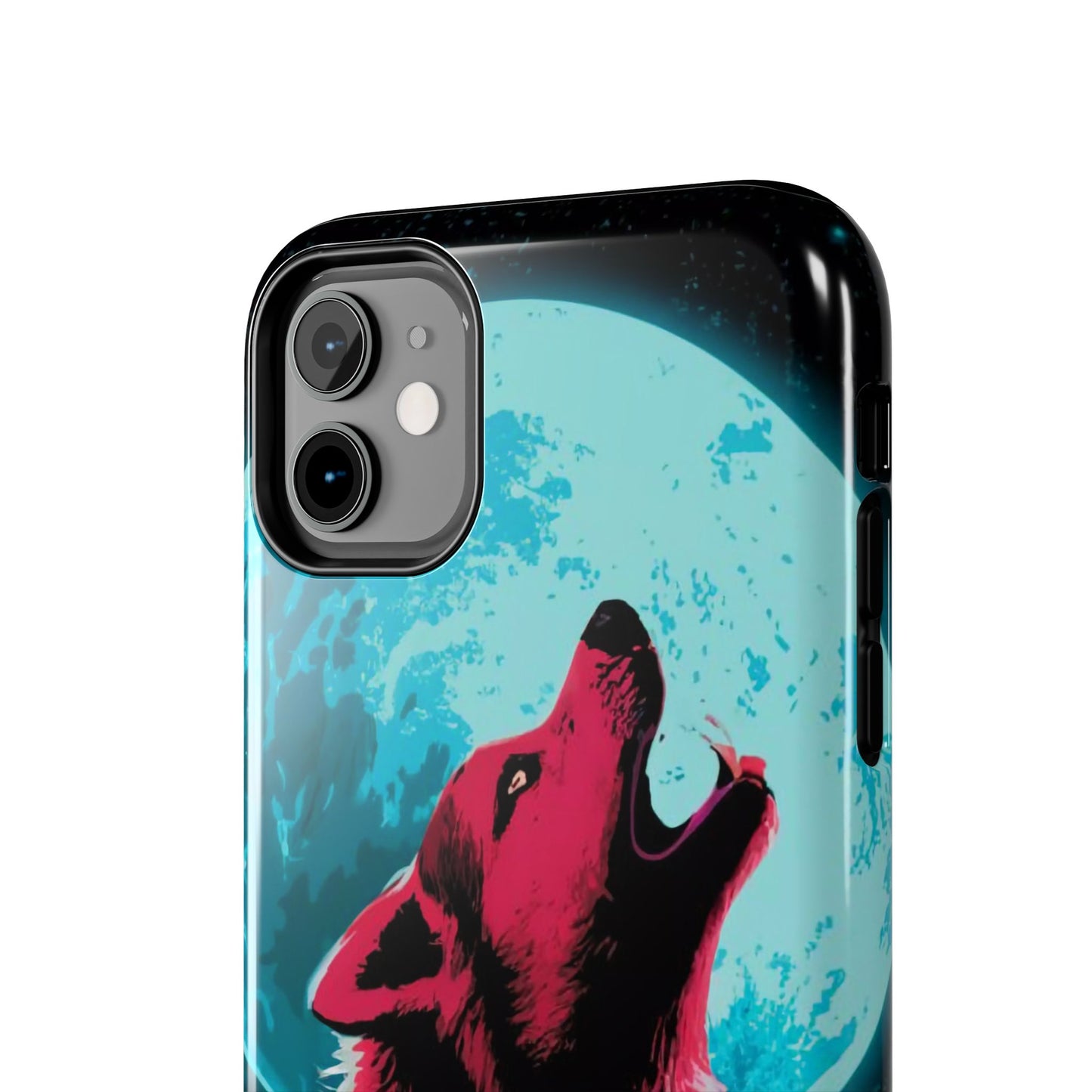 Teal Moon Wolf Serenade Tough Phone Case