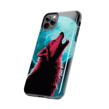 Teal Moon Wolf Serenade Tough Phone Case