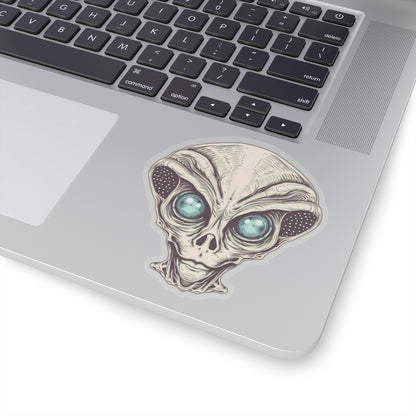 Tan Alien Head Vinyl Sticker