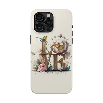 Lovebird and Bloom Watercolor Tough Phone Case