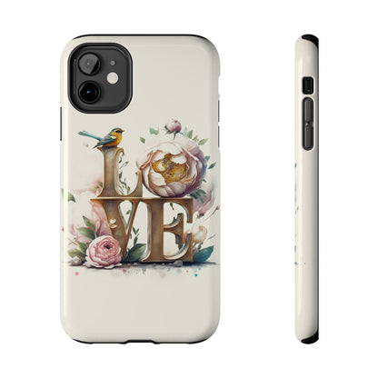 Lovebird and Bloom Watercolor Tough Phone Case