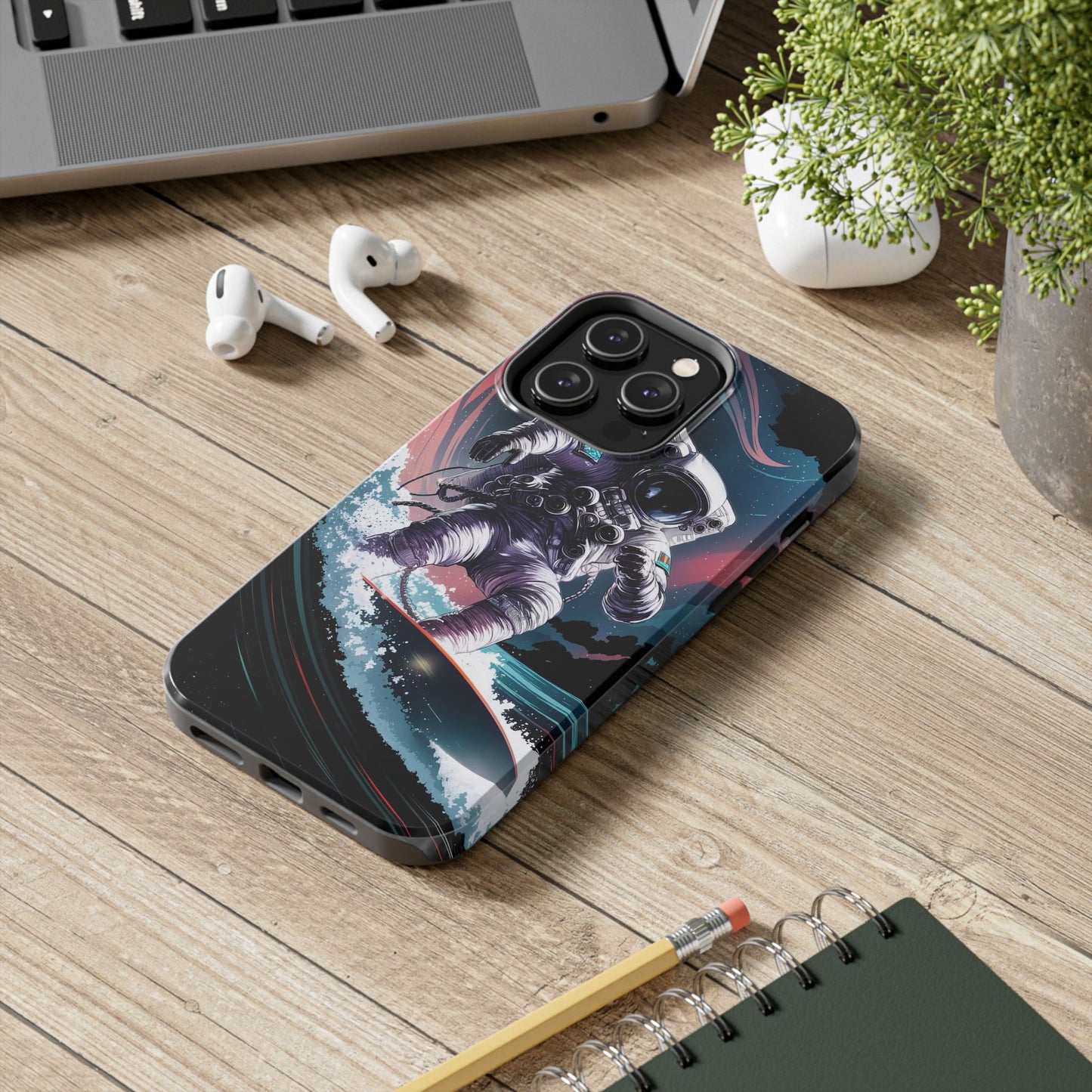 Cosmic Crest Astronaut Wave Rider Tough Phone Case