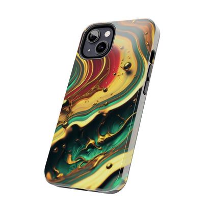 Golden Fluid Waves Defender Case