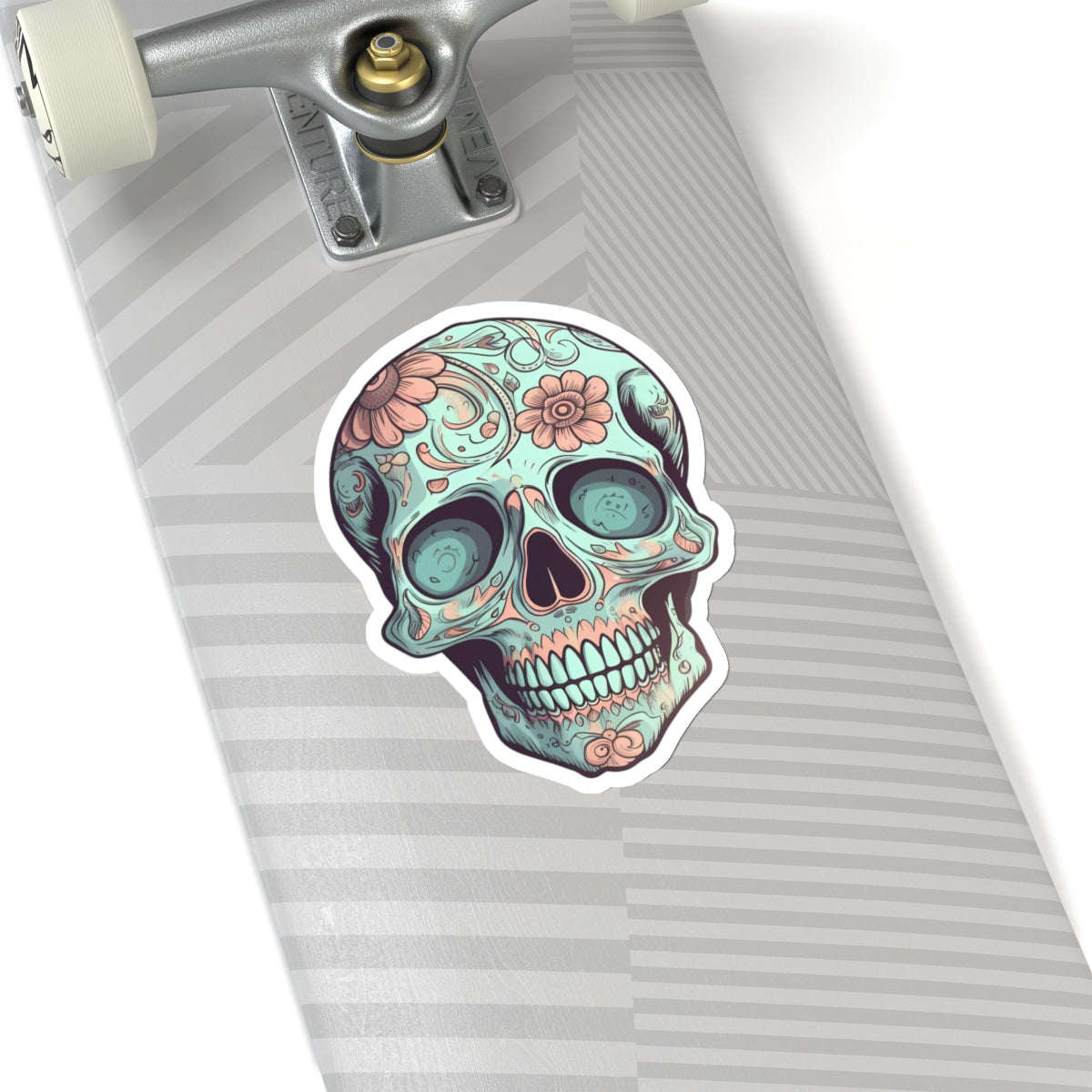 Light Blue Sugar Skull Sticker