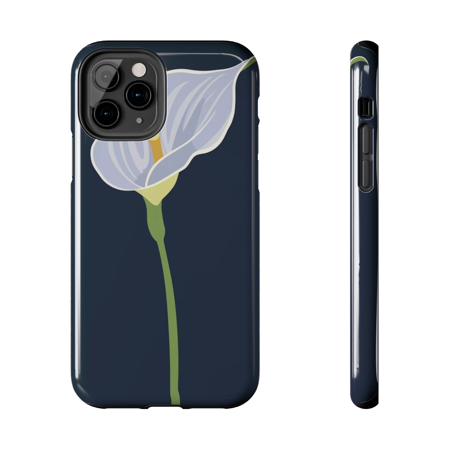 Blue Calla Flower Vector Poster Tough Phone Case