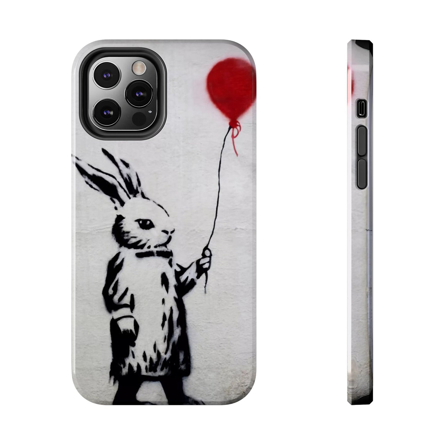 Banksy-Inspired Rabbit Balloon Escape Tough Phone Case