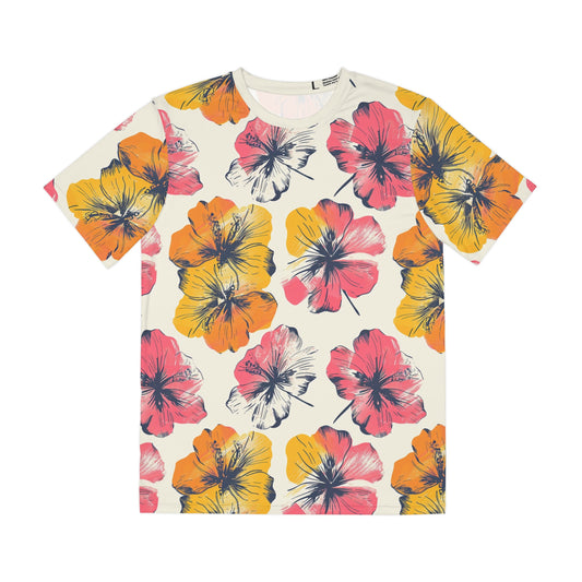 Tropical Ink Blooms Tee - Pink & Yellow Hawaiian Floral Shirt