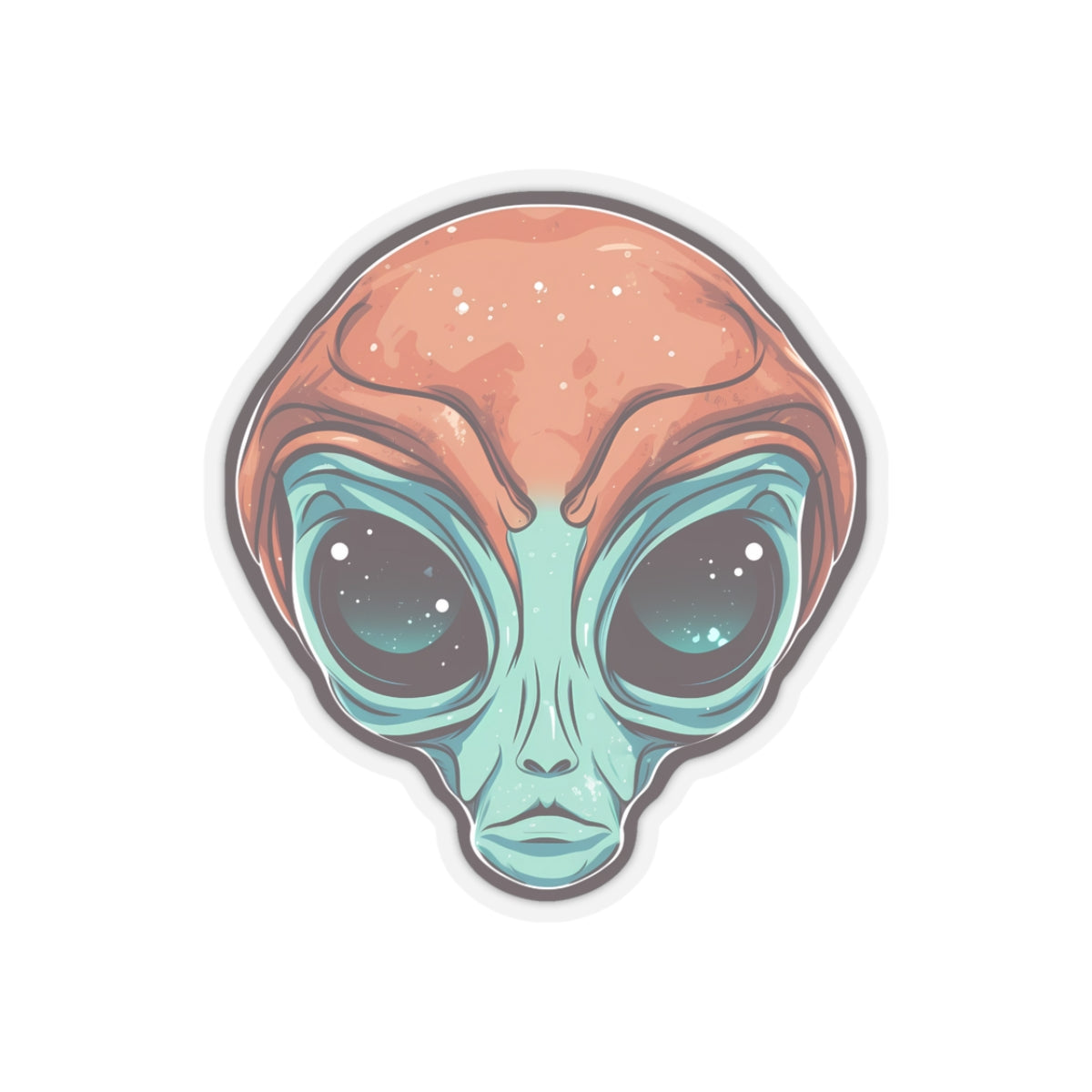 Cosmic Almond-Eyed Alien Vinyl Sticker