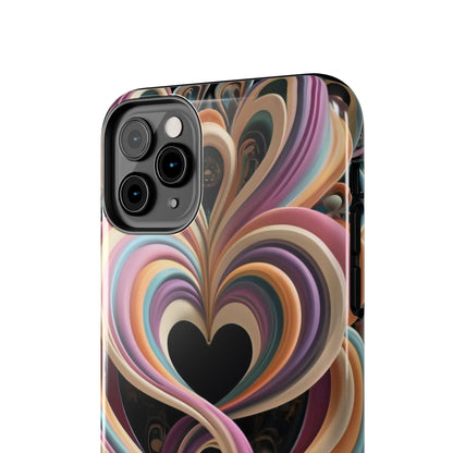 Pastel Heart Wave Abstract Tough Phone Case