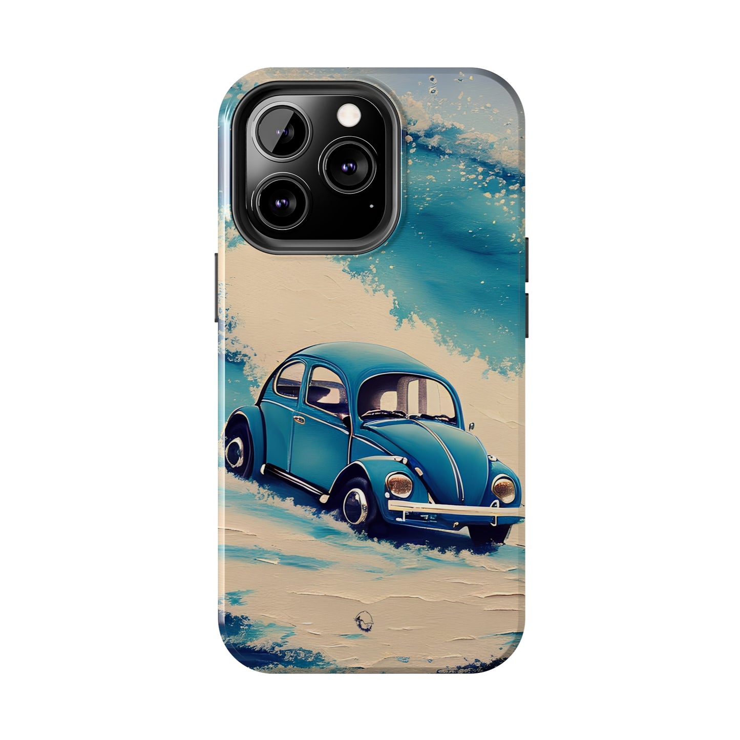 Wave Chasing Painted Blue VDub Beetle - Tough Phone Case