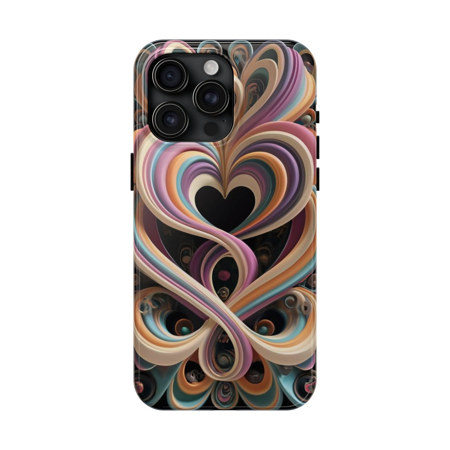 Pastel Heart Wave Abstract Tough Phone Case