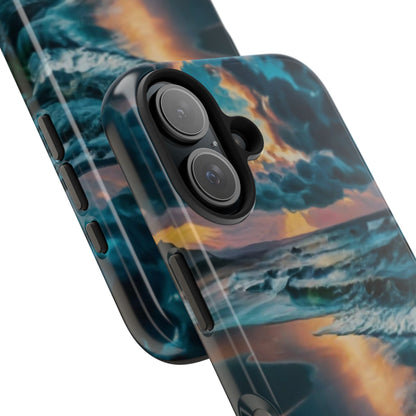 Coastal Sunset Waves Tough Phone Case