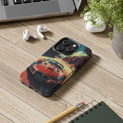 Desert Drive Red Sports Car Tough Phone Case