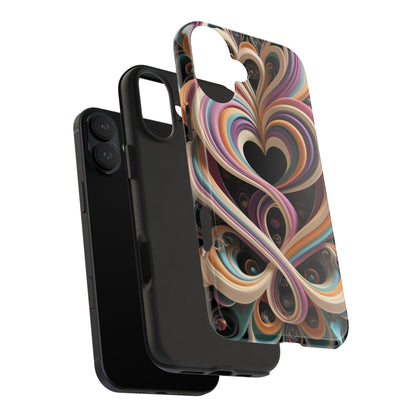 Pastel Heart Wave Abstract Tough Phone Case