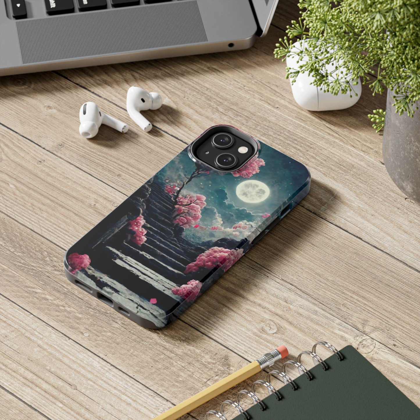 Mountain Path Cherry Blossoms Tough Phone Case