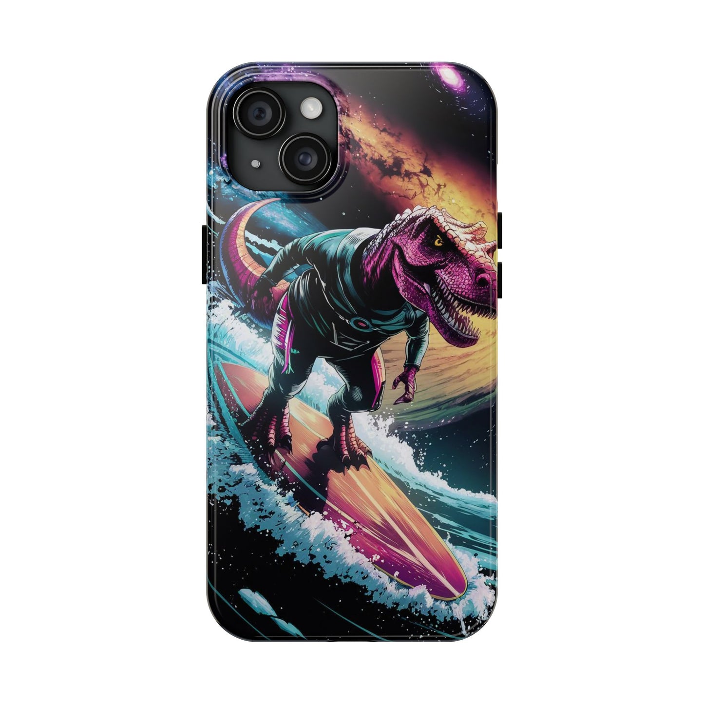 Cosmic T-Rex Surfer Tough Phone Case