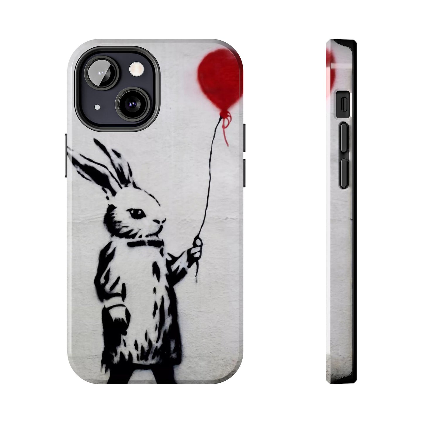 Banksy-Inspired Rabbit Balloon Escape Tough Phone Case