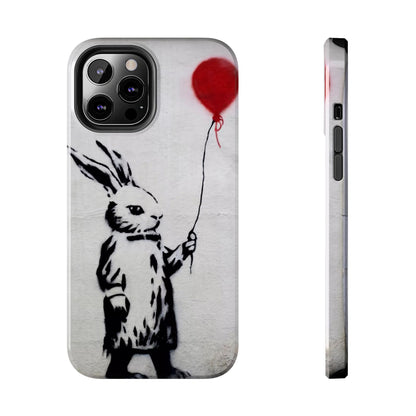 Banksy-Inspired Rabbit Balloon Escape Tough Phone Case