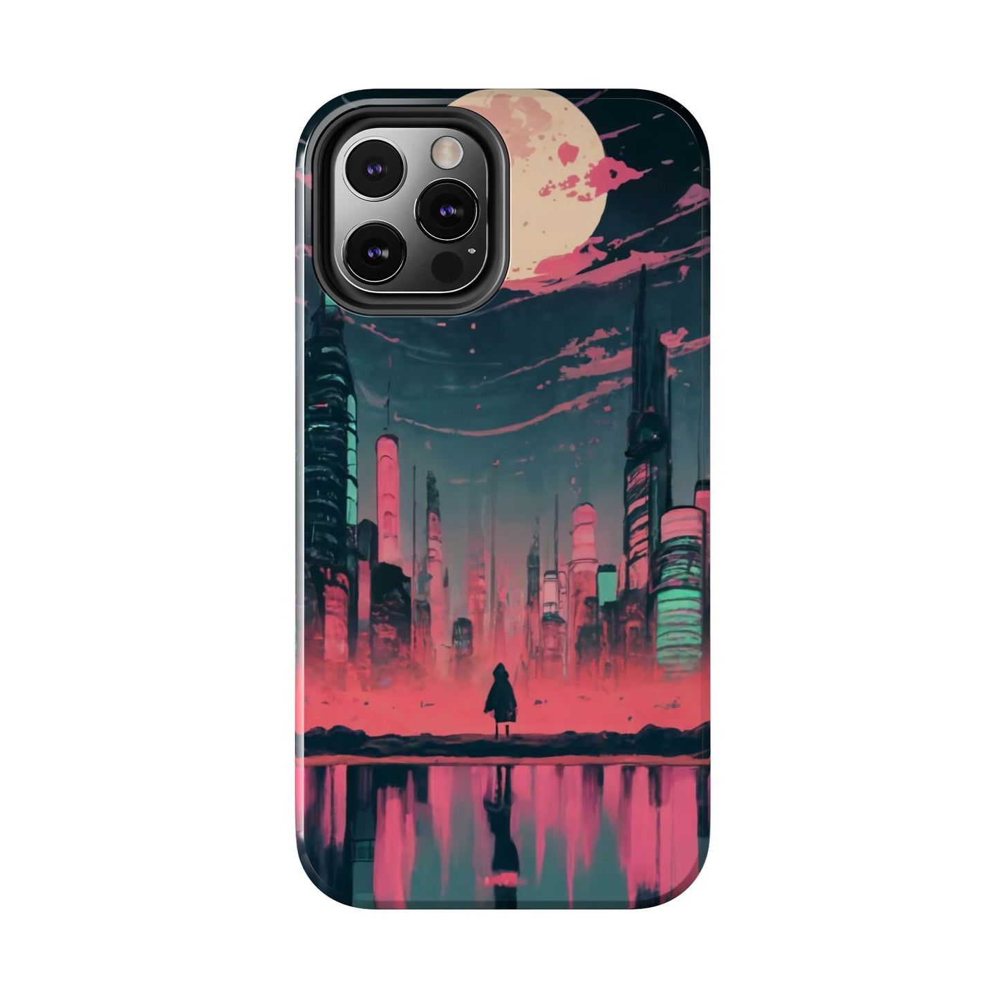 Moonlit Cityscape Night View Tough Phone Case