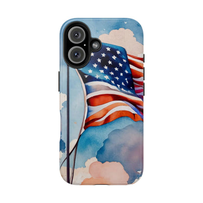 Windswept Patriot Watercolor Flag Tough Phone Case