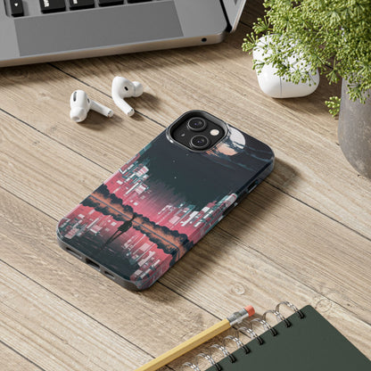 Moonlit Waterfront City Night Tough Phone Case