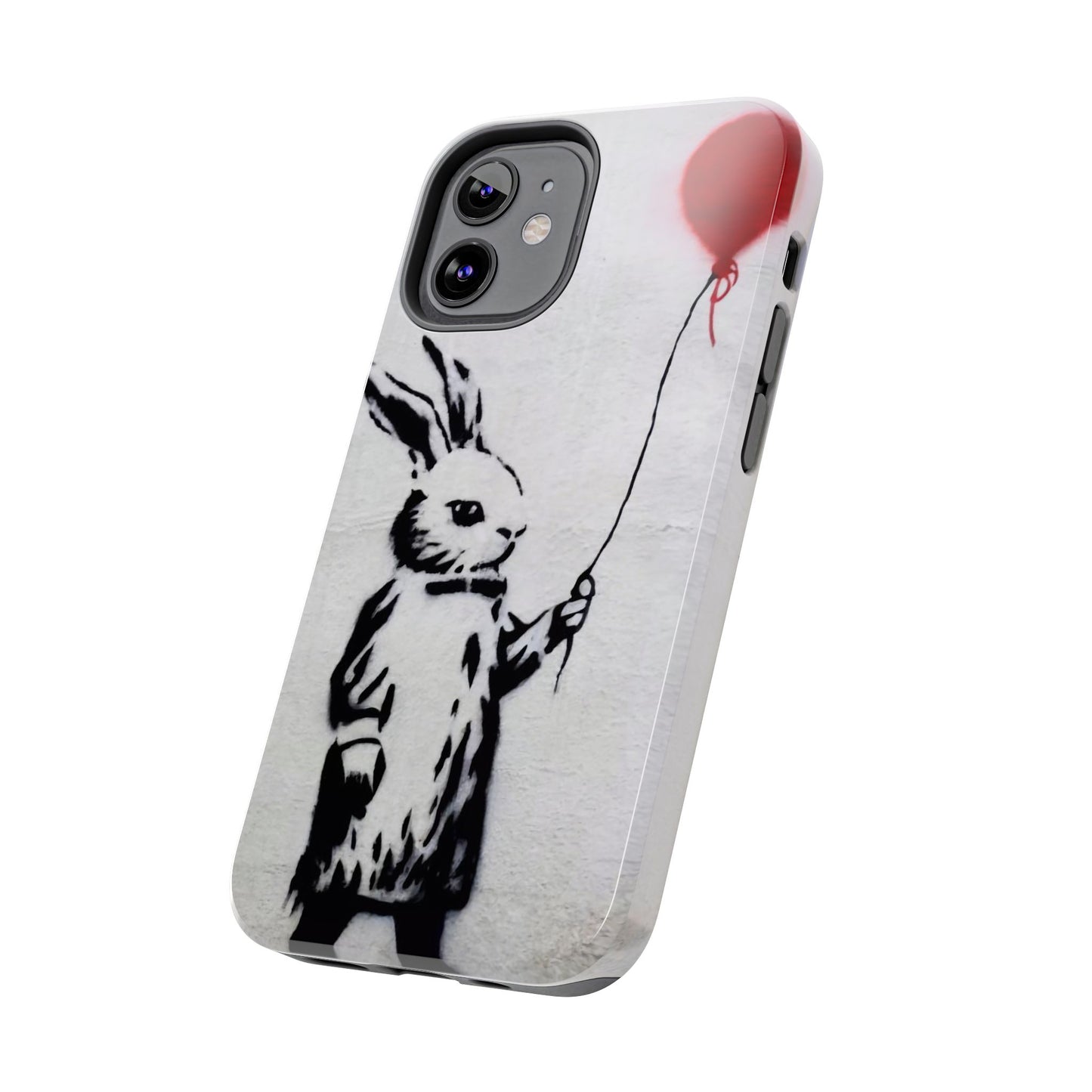 Banksy-Inspired Rabbit Balloon Escape Tough Phone Case