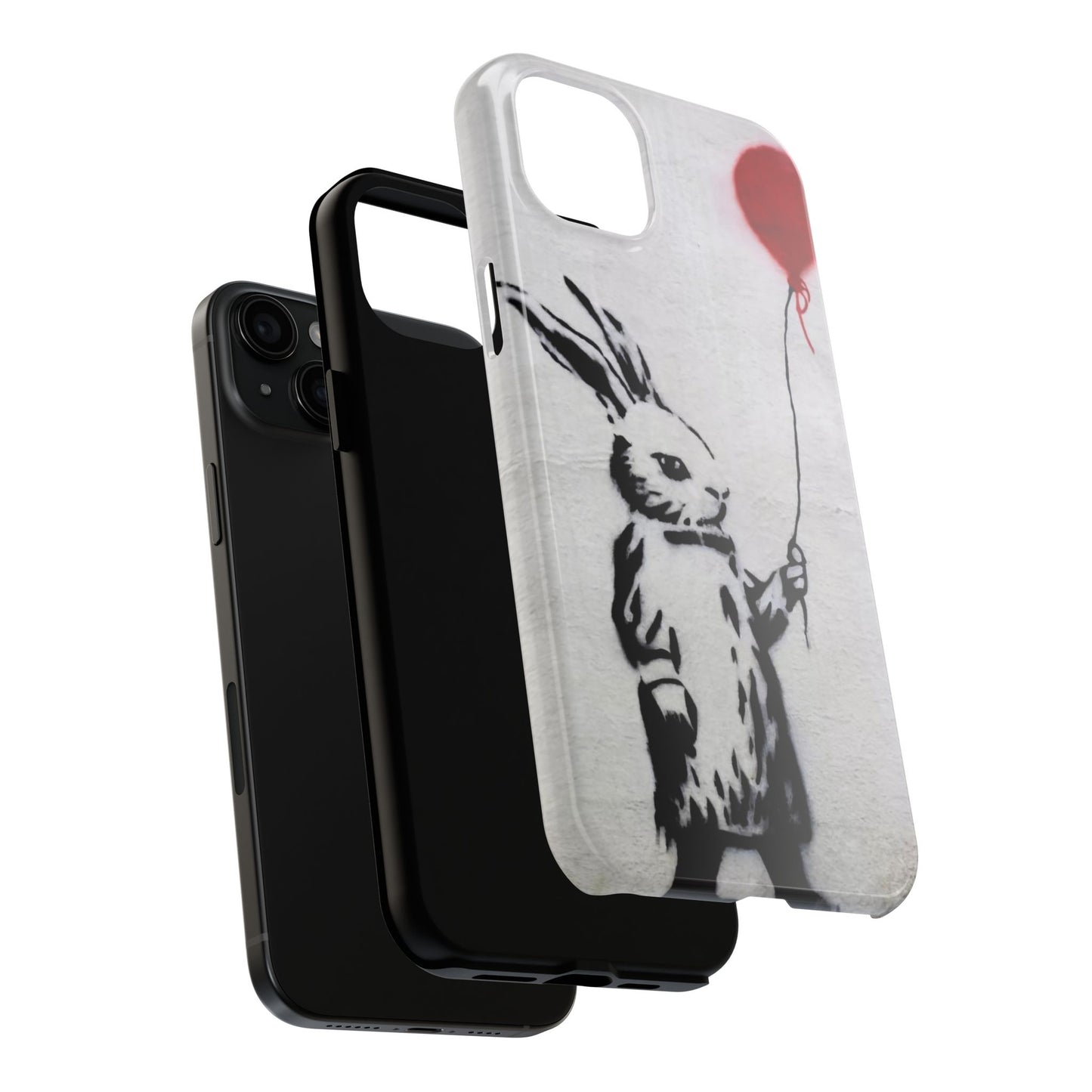 Banksy-Inspired Rabbit Balloon Escape Tough Phone Case