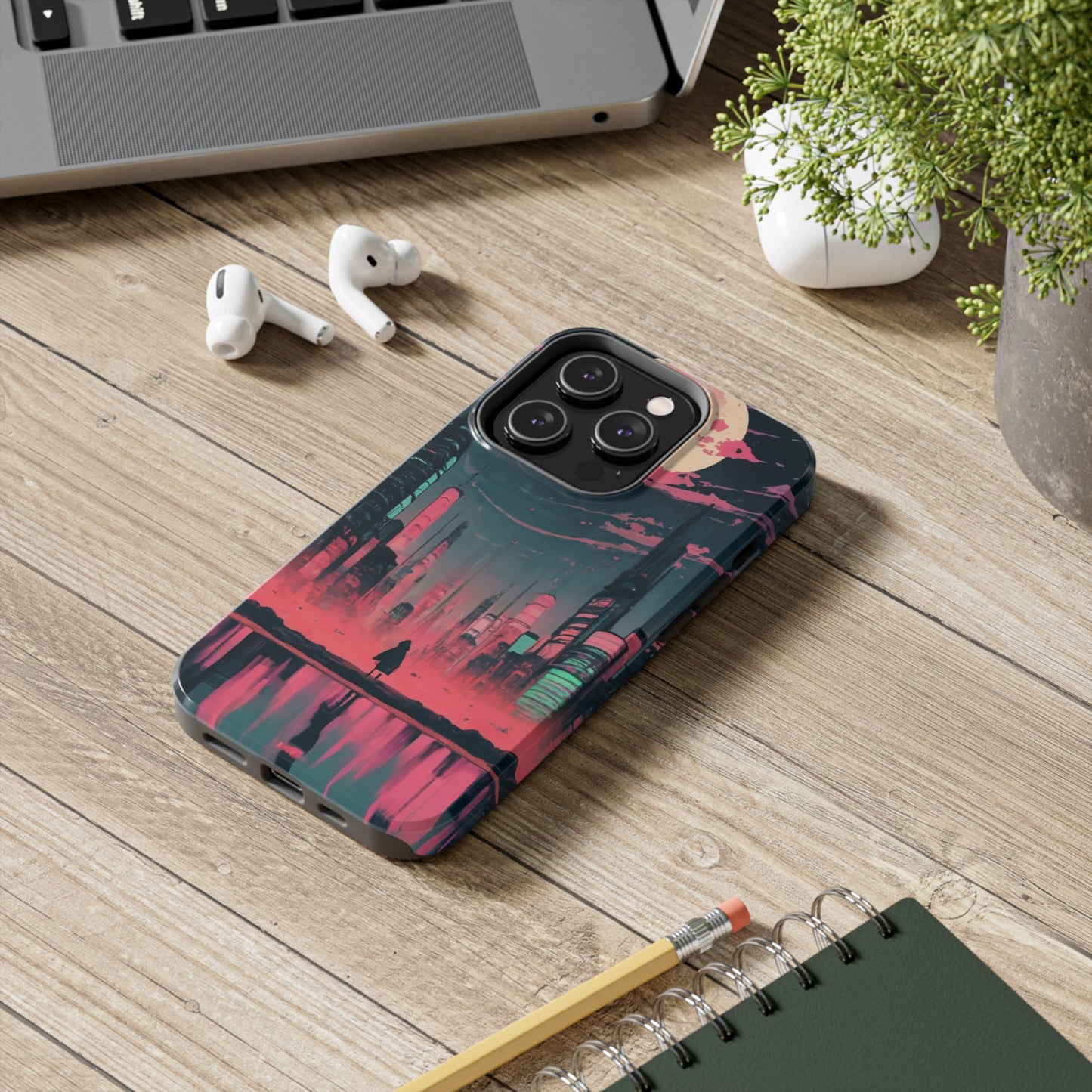 Moonlit Cityscape Night View Tough Phone Case